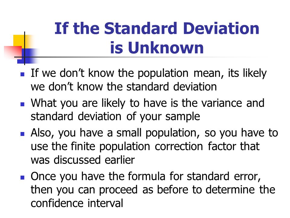 The standard error of the sampling distribution when we know the population standard deviation is eq